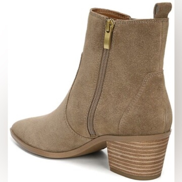 FRANCO SARTO $149 Sager Boots Tan Suede Chelsea Bootie Stacked Heel Size 5 NWT - Picture 2 of 8